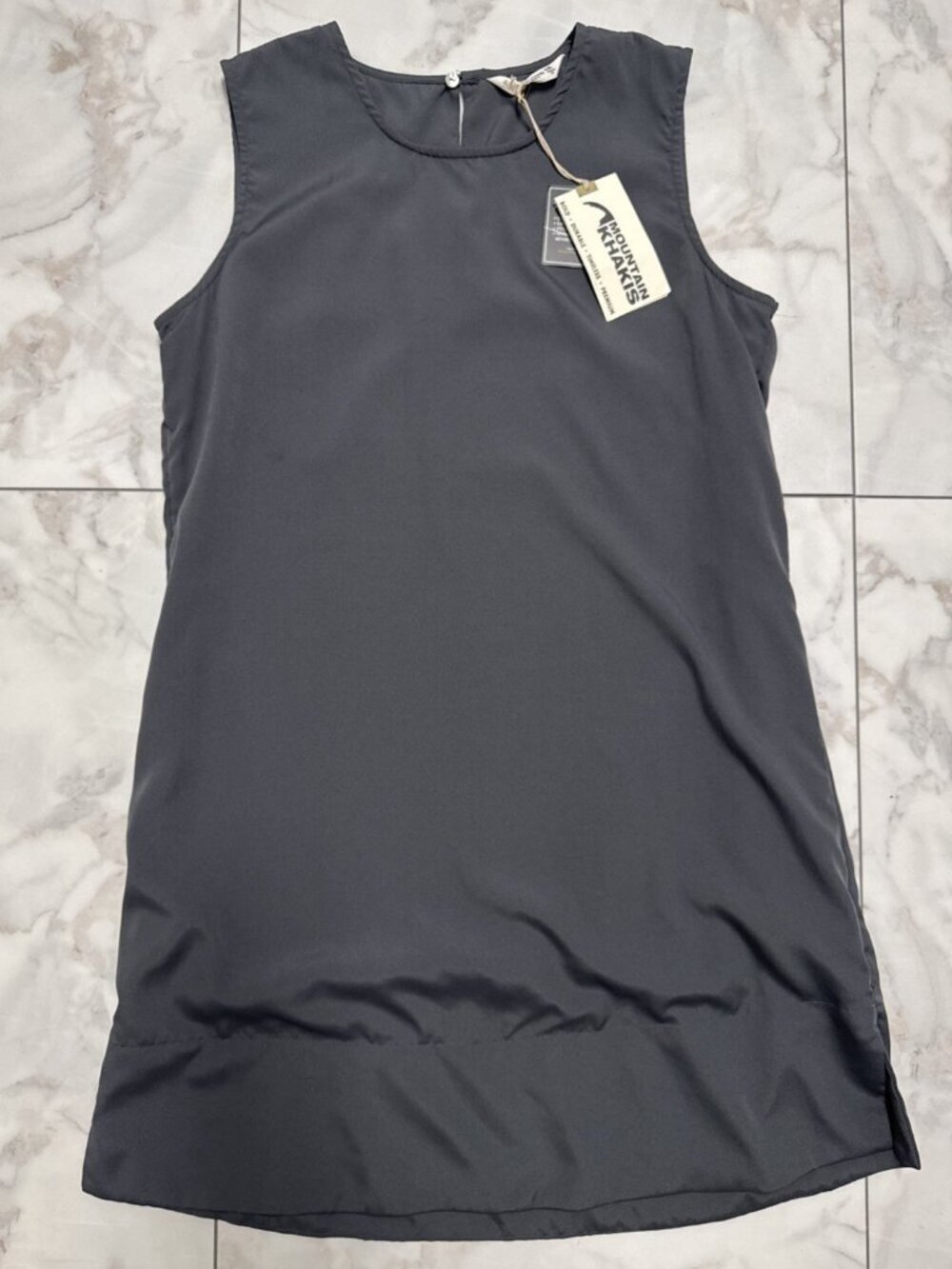 Mountain Khakis Sleeveless Dress Womens Medium Gray Tallie Polyester Shift NEW